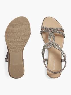 Pewter Gem Detail Sandals
