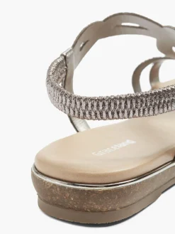 Pewter Gem Detail Sandals