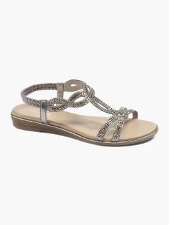 Pewter Gem Detail Sandals