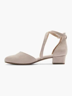 Pink Cross Strap Block Heels