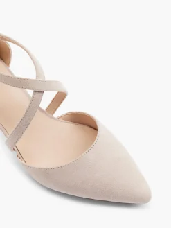 Pink Kitten Heels with Cross Over Straps