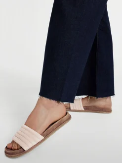 Pink Leather Padded Mule Sandal