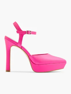 Pink Platform Ankle Strap Heel