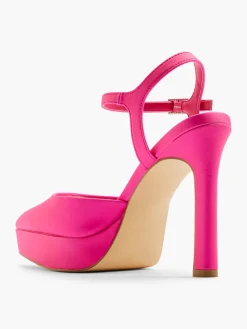 Pink Platform Ankle Strap Heel