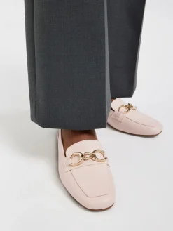 Pink Slingback Chain Detail Loafer