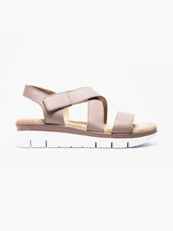 Pink Velcro Strapped Comfort Sandal