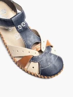 Rieker Beige and Navy Comfort Sandal