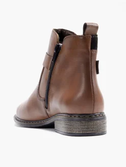 Rieker Brown Ankle Boot with Outer Zip