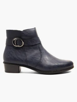 Rieker Navy Ankle Boot with Buckle Detail