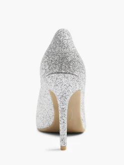 Silver Glitter Stiletto High Heel