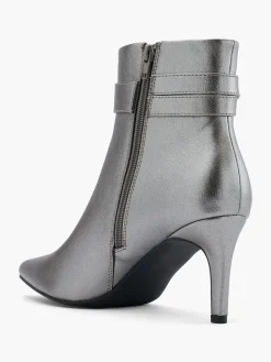 Silver High Heeled Pointed Toe Boot