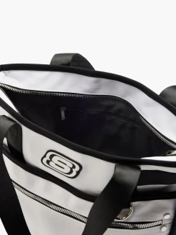 Skechers Black and White Contrast Tote with Zipper Detail