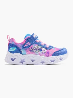 Skechers Blue/Pink Butterfly Toddler Girls Light-up Velcro Trainer