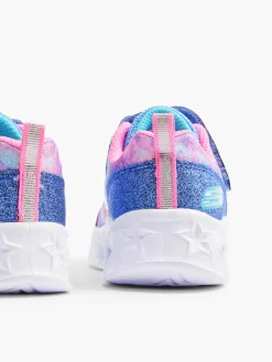 Skechers Blue/Pink Butterfly Toddler Girls Light-up Velcro Trainer