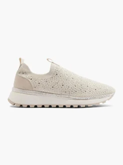 Slip On Knitted Trainer With Diamante Detail