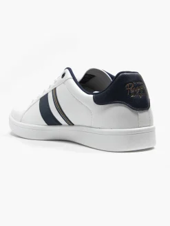 Steadman White/Navy Lace Up Casual Trainers