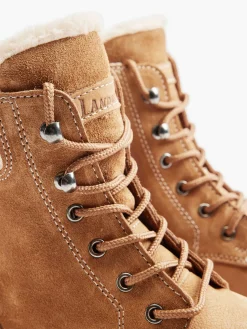 Tan Faux Fur Lined Leather Hiker Boot