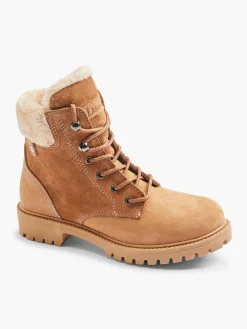 Tan Faux Fur Lined Leather Hiker Boot
