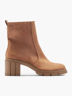Tan Heeled Ankle Boot