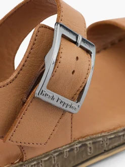 Tan Leather Buckle Sandals