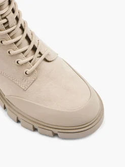 Taupe Chunky Biker Boot with Borg Trim