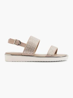 Taupe Diamante Sandal with Contrasting Platform
