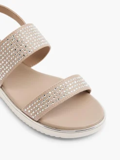 Taupe Diamante Sandal with Contrasting Platform