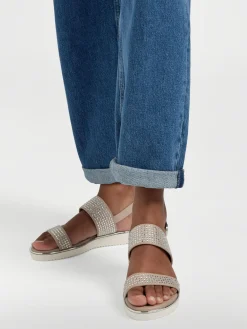 Taupe Diamante Sandal with Contrasting Platform