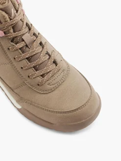 Taupe Faux Fur Lace Up Boots