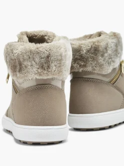 Taupe Hi Top Lace-up Boot