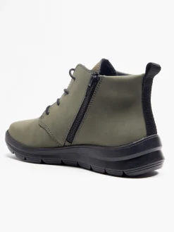 Taupe Low Cut Lace Up Ankle Boot