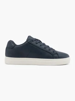 Teen Boy Lace Up Cupsole Trainers Navy Blue