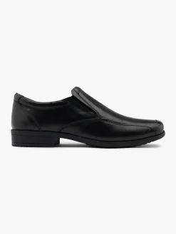 Teen Boy Leather Black Formal Slip On Shoes