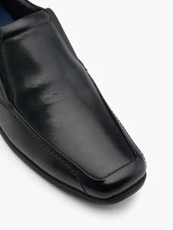 Teen Boy Leather Black Formal Slip On Shoes