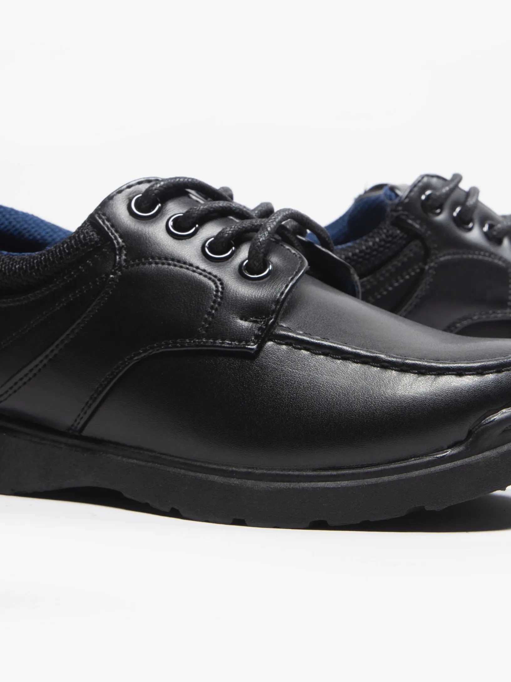 Teen Boys Black Chunky Lace Up Shoes