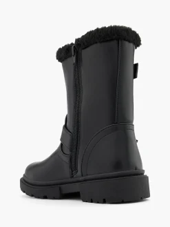 Teen Girl Biker Ankle Boot With Faux Fur