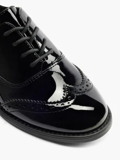 Teen Girl Graceland Lace up Black Patent Pu Shoe