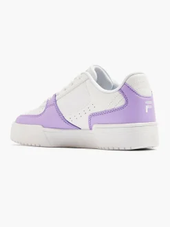 Teen White/Purple Lace Up Trainers