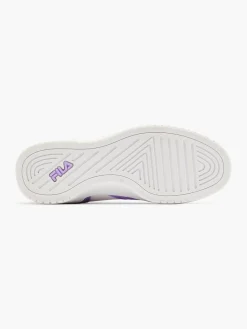 Teen White/Purple Lace Up Trainers