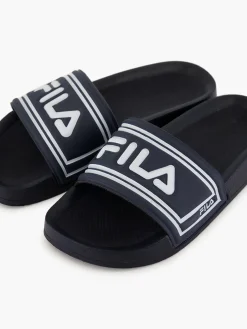 Teens Navy Blue Fila Sliders