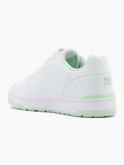 Teens White/Green Court Lace Up Trainers