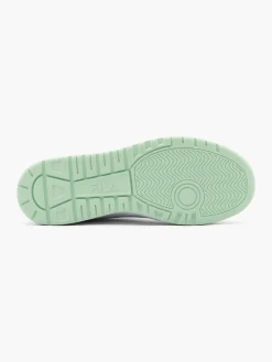 Teens White/Green Court Lace Up Trainers