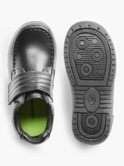 Toddler Boy Black Single Strap Shoes