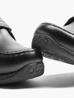 Toddler Boy Black Single Strap Shoes