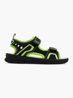 Toddler Boy Black/Neon Caged Sandal