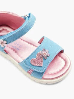 Toddler Girl Denim Sandal with Glitter