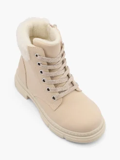 Toddler Girl Fur Trim Lace Up Ankle Boot