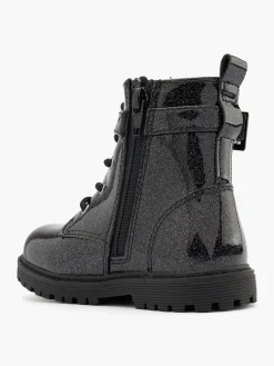 Toddler Girl Glitter Lace Up Boot With Inside Zip