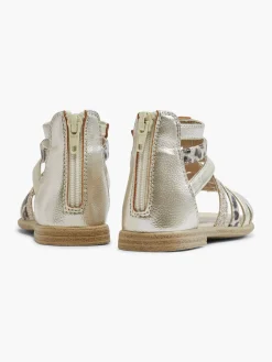 Toddler Girl Gold & Leopard Gladiator Sandals