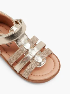 Toddler Girl Gold Glitter Caged Sandal